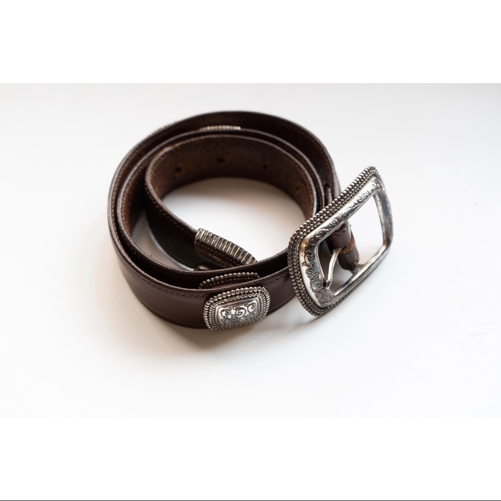 Vintage 90's Brighton Brown & Silver Belt